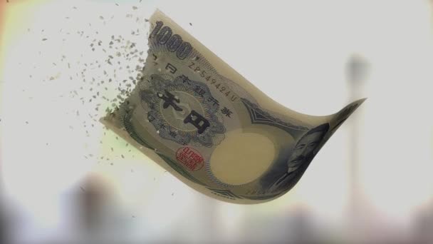 Fiat Valuta Devaluatie Waarde Verliezen Japanse Yen — Stockvideo
