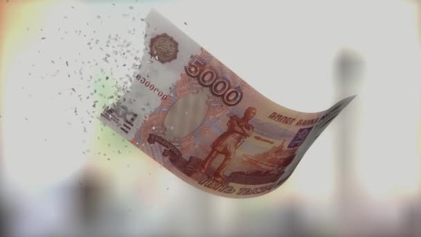 Fiat Valuta Devaluatie Waarde Verliezen Russische Roebel — Stockvideo