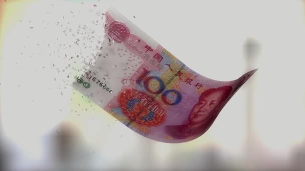 Moeda Fiduciária Desvalorizando Perdendo Valor Yuan — Vídeo de Stock