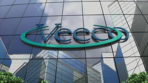 Editorial Use Only Animation Veeco Instruments Inc Logo Glass Building — Stock Video