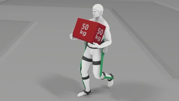 Concepto Renderizado Dispositivo Asistencia Exoesqueleto Portátil — Vídeos de Stock