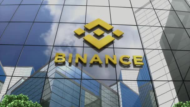 2023 Editorial Use Only Animation Binance Logo Glass Building — 비디오