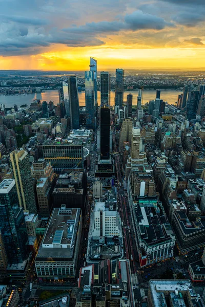 Une Tempête Pluie Dessus Des Hudson Yards New York Pendant — Photo