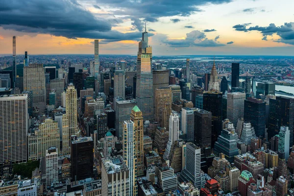 Ein Regensturm Über Der Midtown Manhattan New York City Bei — Stockfoto