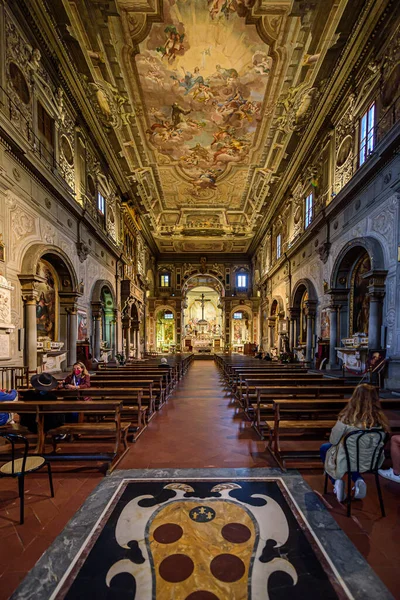 Florence Italië Oktober 2021 Interieur Van Chiesa San Salvatore Ognissanti — Stockfoto