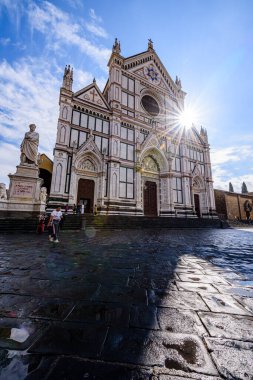 Floransa, İtalya, Ekim 2021 - Santa Croce di Firenze Bazilikası