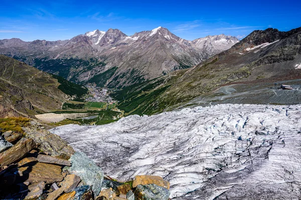 Ledovec Feegletscher Wallisu Švýcarsku — Stock fotografie
