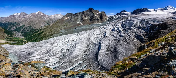 スイスのワリス アルプスにあるFeegletscher氷河 — ストック写真