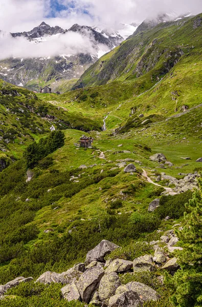 Rifugio Franz Senn Nella Valle Dell Oberbergtal Nelle Alpi Dello — Foto Stock