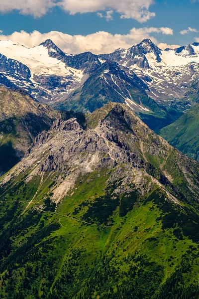 Het Landschap Van Belangrijkste Bergkam Stubai Alpen Zomer — Stockfoto