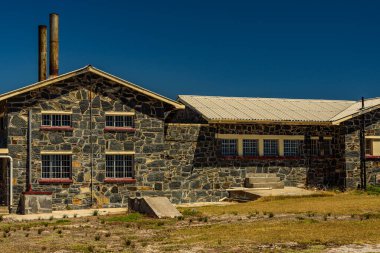 Masa Koyu 'ndaki Robben Adası' nda UNESCO Dünya Mirası Maksimum Güvenlikli Cezaevi.