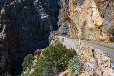 Kings Canyon Ulusal Parkı 'ndaki Manzaralı Yol.