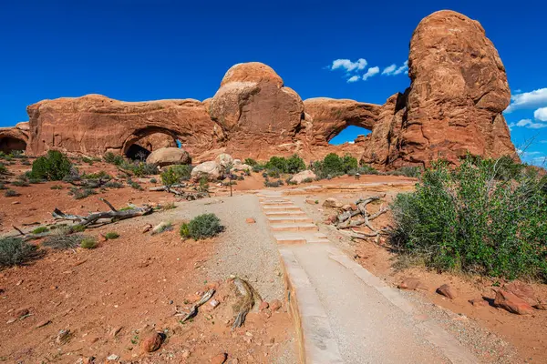 Utah Moab Yakınlarındaki Arches Ulusal Parkı Nın Kuzey Güney Bölümü - Stok İmaj