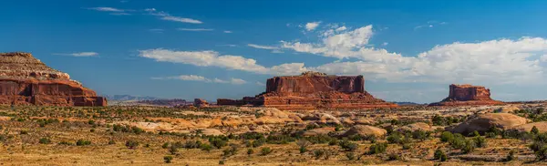 stock image The desert area of red cliffs of the Island in the Sky District of Canyonlands national park in Utah USA.