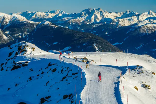 Avustralya-İtalya sınırındaki Sillian 'daki Hochpustertal kayak merkezi..