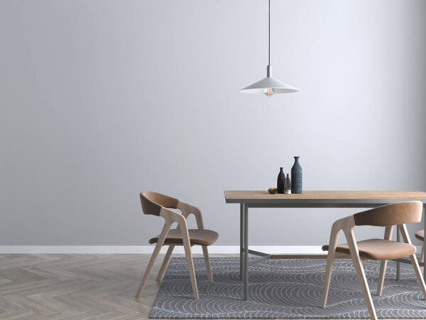 minimalist dining table 3d render
