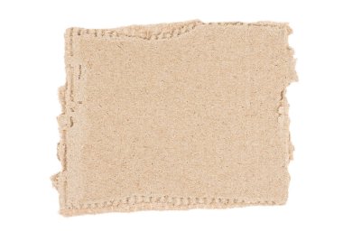 Parçalanmış karton kağıt parçası beyaz arkaplanda izole