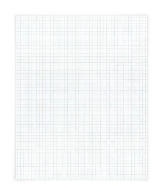 milimetrik kağıt beyaz zemin üzerine izole