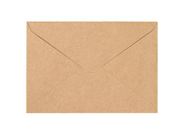 Kapalı araç zarfı beyaz arkaplanda izole edildi