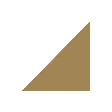 Kahverengi sağ üçgen basit şekiller izole, geometrik üçgen ikonu, 2d şekil sembolü üçgeni, çocukların öğrenmesi için sanat geometrik üçgeni şekli