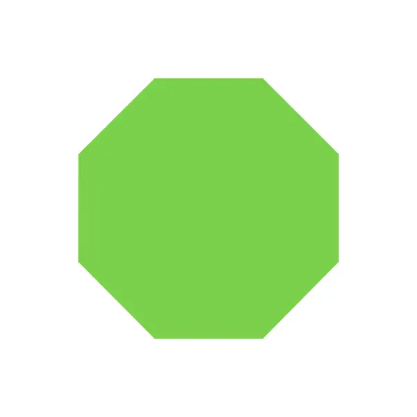 Grön Oktagon Grundläggande Enkla Former Isolerad Vit Bakgrund Geometrisk Oktagon — Stock vektor