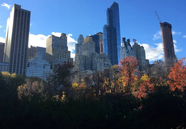New York City Skyline Vanaf Central Park Fall — Stockfoto
