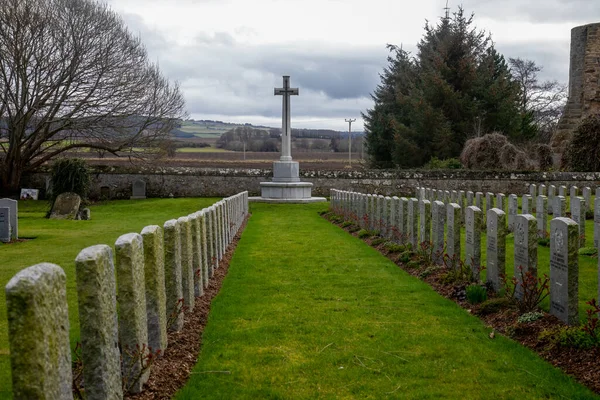 Poignant View War Cemetery Countryside Scotland — Stock Photo, Image