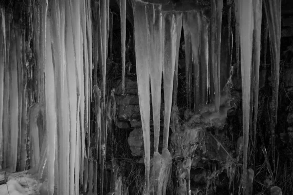 Bir nesnenin suyu donduğunda buz saçakları oluşur. Siyah beyaz donuyorum.