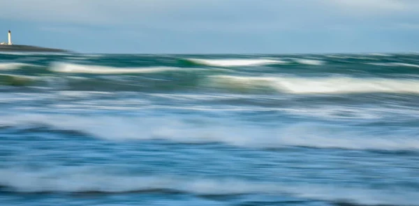 Meereswellen Ozean Blaues Wasser Hintergrund Und Textur Abstrakte Kunstfotografie — Stockfoto