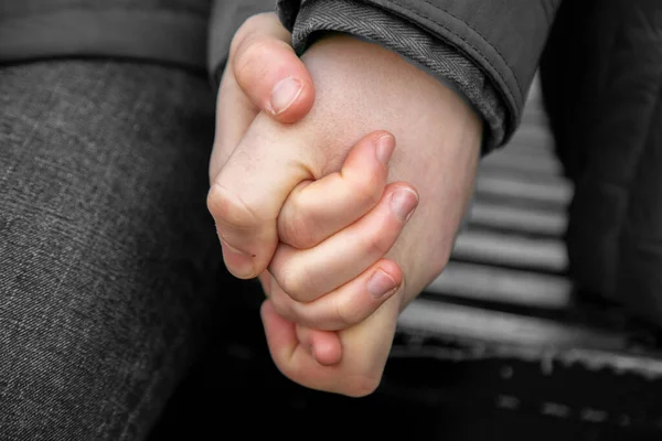 Closeup View Couple Holding Hands — Stock Photo, Image