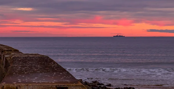 Живописный Вид Открытую Сцену Восход Солнца Восход Солнца Востока Шотландии — стоковое фото