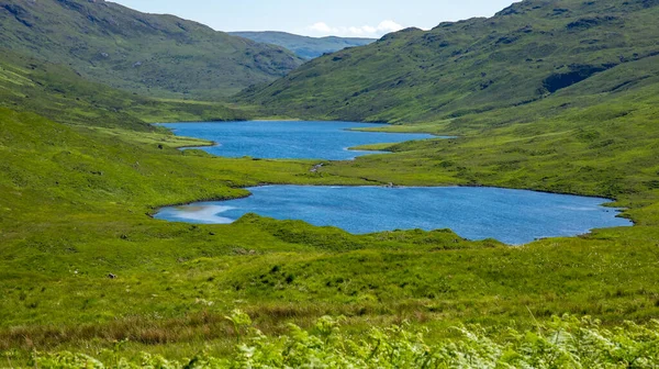 Twee Schilderachtige Lochs Groene Vallei Het Eiland Mull — Stockfoto