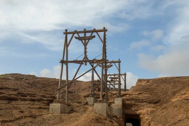 Tuz madenlerinden tuz taşımak için kullanılan ahşap çerçeveler, Cape Verde