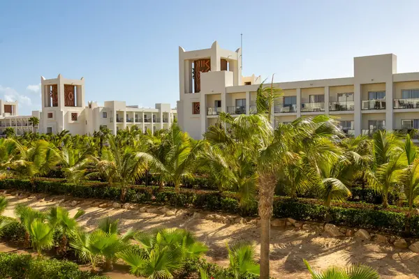Exotic holiday resort in summer with palm trees, Cape Verde