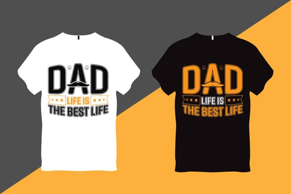 Papa Leben Ist Das Beste Leben Vater Zitat Typografie Shirt — Stockvektor