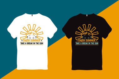 Yaz tatilinin tadını çıkar Yaz Sahili Tipografisi Tişört Tasarımı