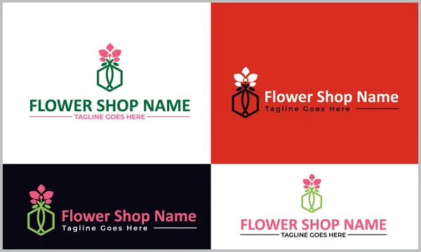 Plantilla Diseño Logotipo Negocio Tienda Flores — Archivo Imágenes Vectoriales