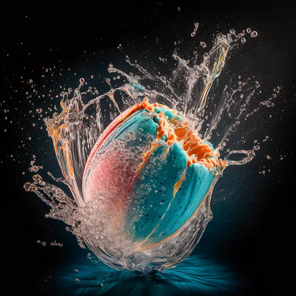 Colorful a water balloon bursting