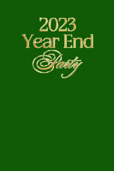 Luxury Year End Party 2024 3D Golden effect Lettering with copy space isolated green background, for flyer, greeting card, banner, celebration poster