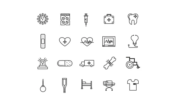 Set Von Vektorsymbolen Für Medizin Krankenhaus Apotheke — Stockvektor