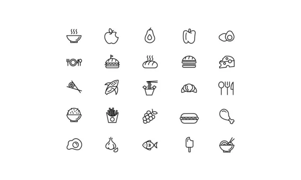 Set Von Vektorsymbolen Für Restaurants — Stockvektor