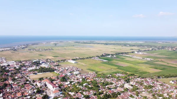 Plano Aéreo Del Pueblo Ciudad Situbondo Java Oriental Indonesia — Foto de Stock