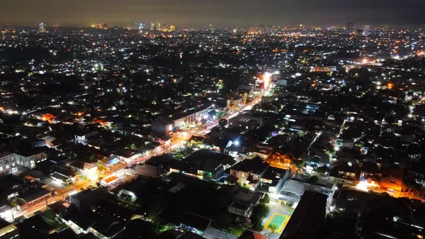 Vista Hermosa Ciudad Por Noche — Foto de Stock