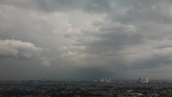 Pemandangan Udara Kota Musim Hujan — Stok Foto
