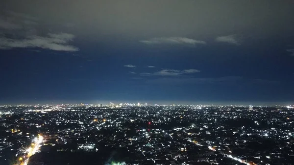 Vista Cidade Noite — Fotografia de Stock