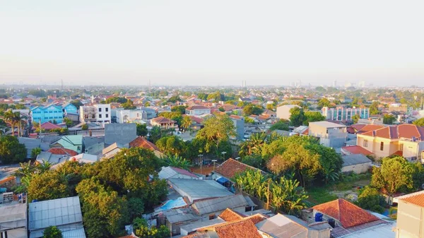 stock image aerial view on the roof of city