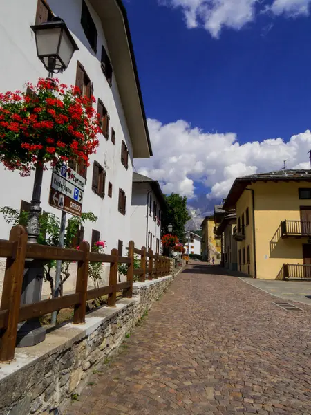 stock image Summer view of the village of Pre-Saint-Didier in the Aosta Valley, north Italy