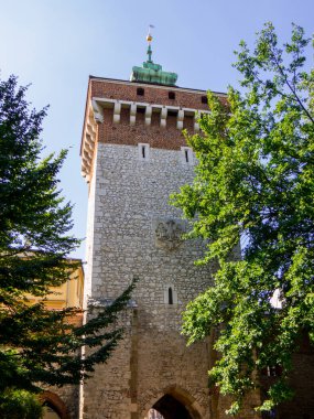 Krakow, Polonya 'daki St. Florian Kapısı manzarası