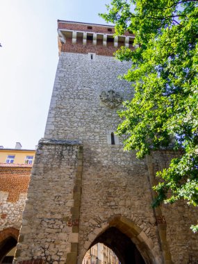 Krakow, Polonya 'daki St. Florian Kapısı manzarası