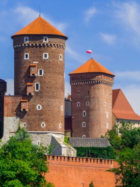 Polonya, Krakow 'daki Wawel Kraliyet Kalesi manzarası
